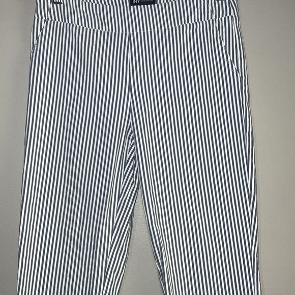 Jones New York blue and white striped pull on style pants - Picture 3 of 8